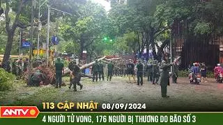 14 người tử vong, 176 người bị thương do bão số 3 | Bản tin 113 online cập nhật ngày 8/9 | ANTV