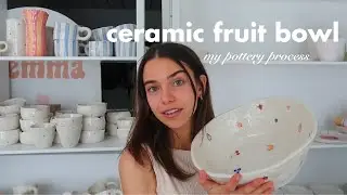 how I made a ceramic fruit bowl 🍓 pottery process