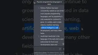 Asking ChatGPT The Top Programming Languages For 2023 🤔 | See Answer By AI 🤯