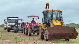 JCB 3dx Loading Mud in Dumper and Tractor | Tata 2518 Truck | Mahindra and Swaraj Tractor