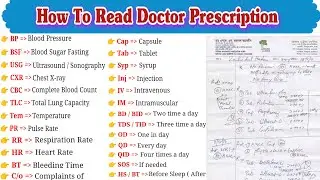 How To Read Doctor Prescription | Medical Abbreviation | Medical Terms