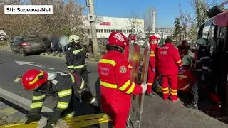 Camion cu asfalt răsturnat în sensul giratoriu