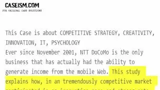 NTT DoCoMo (TM): Value Innovation at DoCoMo Case Study Help - Caseism.com