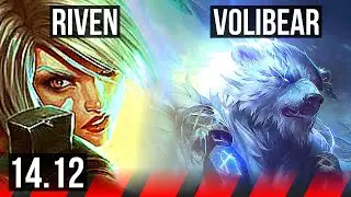 RIVEN vs VOLIBEAR (TOP) | 73% winrate, 9 solo kills, 15/2/4, Legendary | BR Master | 14.12