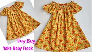 Yoke Baby frock cutting and stitching Very Easy