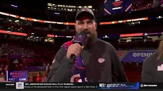 Travis Kelce gets BOOED by 49ers fans, gets HYPED up about it 💀😳 | Super Bowl LVIII Opening Night