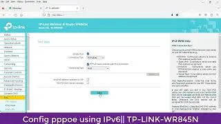 Config IPv6 || TP LINK WR 845N ROUTER