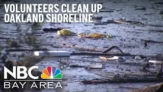 Volunteers Clean Up Trash Along Oakland Shoreline Left in Storms Wake