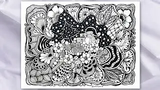 How To Draw Zentangle Art For Beginners | Christmas Zentangle Art