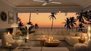 Sunset Cozy Bedroom Ambience with Warm Jazz Music & Relaxing Sounds for Stress Relief, Relax & Sleep