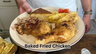 Whats For Supper: Baked Fried Chicken, Butter Beans, Fried Squash, Cornbread & Grannys Salad