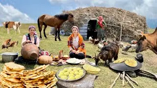 Everyday Nomadic Living: Crafting Homemade Butter & Baking Bread on A Cast Iron Pot