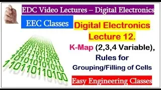 K-Map (2,3,4 Variable), Rules for Grouping/Filling of Cells in Hindi