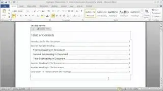 Creating a Table of Contents in a Word Document - Part 2