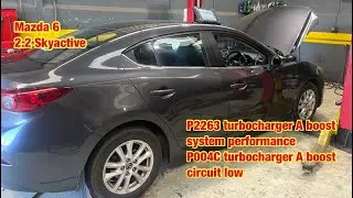 Mazda. P2263 turbocharger A boost system performance & P004C turbocharger A boost circuit low