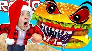 ПОБЕГ от ЗЛОГО БУРГЕРА в ROBLOX! Меня Съел Гигантский Бургер Летсплей от 