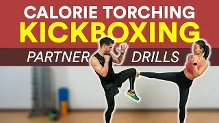 Calorie Torching Kickboxing Partner Drills (Burn up to 450Cals!) | Joanna Soh & Marco