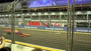 2014 Singapore F1 Race Resumption after Safety Car