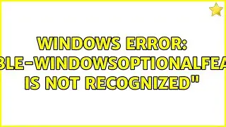 Windows error: 