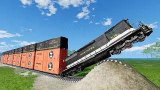 Trains Vs Bulged Rail #22 - Beamng.Drive