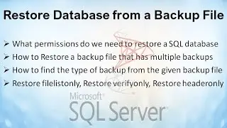 How to Restore a Database in SQL Server || Permission required to restore a DB || SQL DBA