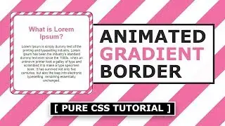 Online Tutorial for Animated Border With Linear Gradient Effect in CSS With Demo