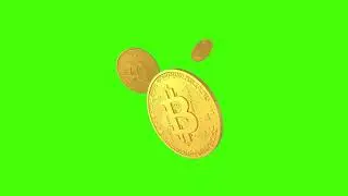 Green Screen Footage | Bitcoin 3D Logo | Royalty-Free