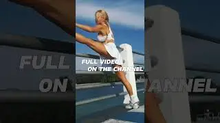 Stretching in skirt on the pier 