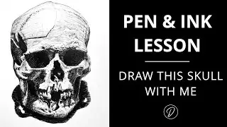 Pen & Ink Lesson: Drawing a Skull