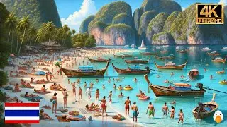 Phi Phi Islands, Thailand🇹🇭 The Most Beautiful Paradise Island in The World (4K HDR)