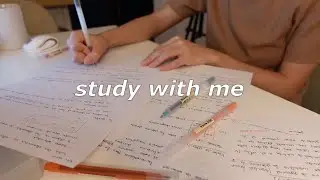 Study with me 📝 note taking, 1 hour no music, study asmr, real time with time stamp