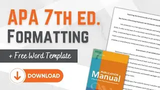 APA 7th Edition Tutorial ✨ How To Format Your Student Paper + FREE APA 7 Template