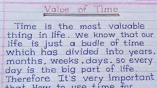 value of time essay in english | essay on value of time | essay on time value