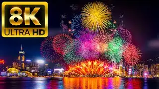 Happy New Year 2025 8K (60fps) UHD - Scenic Relaxation New Year With Fireworks  Sounds