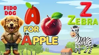 Learn Nursery Rhymes ABCD Alphabet with Fido the Dog - Fun Song about Animals, Flowers, and Fruits