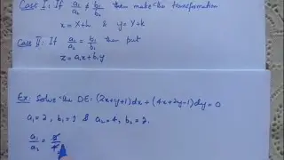 Differential Equations Reducible Into Homogeneous form (I)