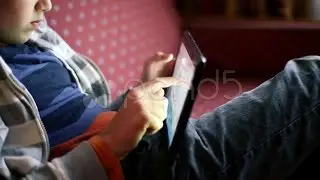 Kid Hands Playing Games On Tablet Computer Hd. Stock Footage