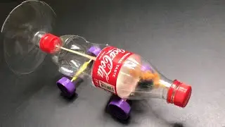 DIY RUBBER BAND POWERED TOY CAR! Coca Cola bottle! Super EASY and FUN!