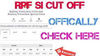 RPF SI official Cut off All Groups Check Now/RPF official Cut off for physical/RPF official Cut off