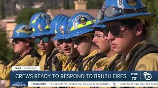 San Diego fire crews prepared for Santa Anas & critical fire risk in area