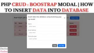 PHP CRUD-1:(Bootstrap pop-up modal) - How to Insert data into database in PHP
