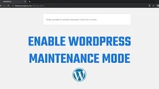 Put WordPress to maintenance mode manually #WordPress 103