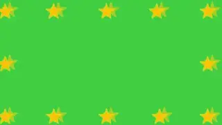 Animated golden stars border in green screen background