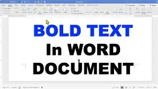 How To Bold Text In Word Document - [ Three Methods ]