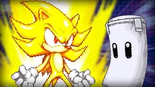 Super Sonic beats up a Sandbag for no reason (Sprite Animation)