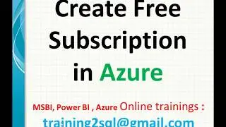 Create free Azure Subscription | Azure free subscription | azure free account