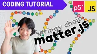 p5.js Coding Tutorial | Springy Chain with matter.js 🔗