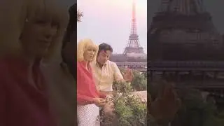 Alain DELON & Mireille DARC. Eiffel tower.