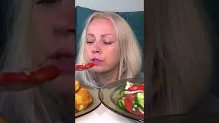 мукбанг салат #mukbang #еда #рецепт #рецепты #вкусно #eatingshow #кулинария #мукбанг