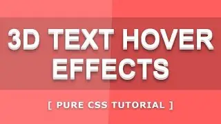 Online Tutorials for 3D Text Hover Effects in HTML CSS With Demo and Free Source Code Download